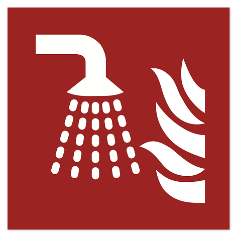 Panneau de sécurité incendie - Lance à eau pulvérisée - Vinyle - 150x150 mm - ISO 7010 - Plaqueomatic.fr