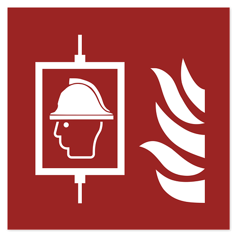 Panneau de sécurité incendie – Ascenseur pour pompiers – Vinyle – 150x150 mm – ISO 7010 - Plaqueomatic.fr