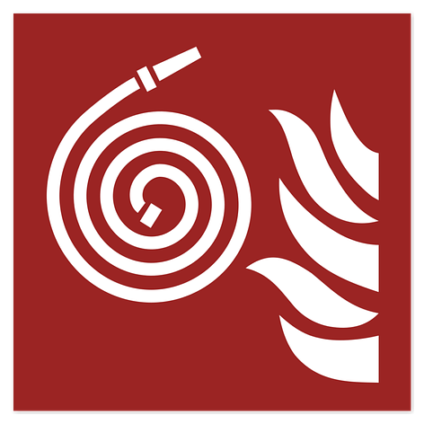 Panneau de sécurité incendie – Tuyau d'incendie, non raccordé – Vinyle – 150x150 mm – ISO 7010 - Plaqueomatic.fr