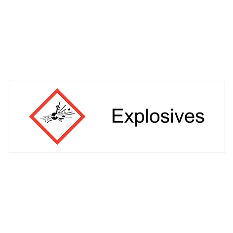 Hazard Symbol Explosives - 300x100 mm - Vinyl - Signomatic.co.uk