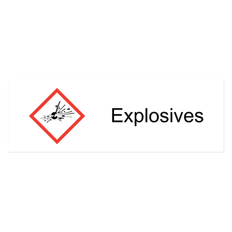 Hazard Symbol Explosives - 300x100 mm - Vinyl - Signomatic.co.uk