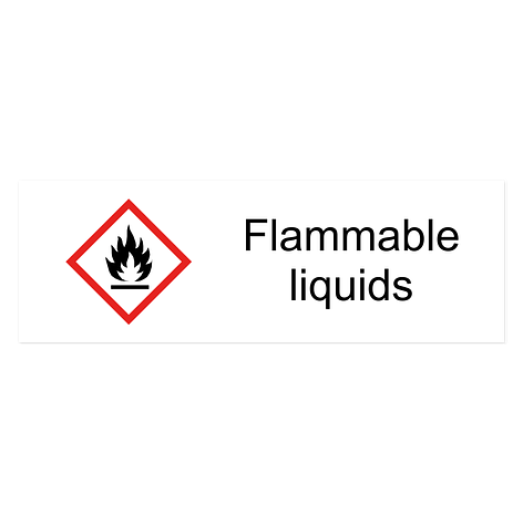 Hazard Symbol Flammable Liquids - 300x100 mm - Vinyl - Signomatic.co.uk