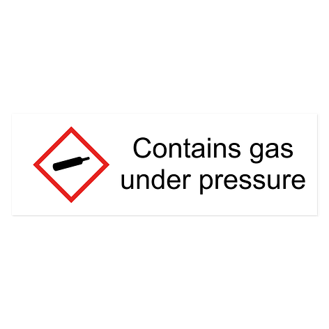 Hazard Symbol - Gas under pressure - 300x100 mm - Vinyl - Signomatic.co.uk