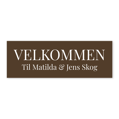 Velkomstskilt - Lage skilt selv - 100x35 mm - Gravert plast - Skiltmax.no