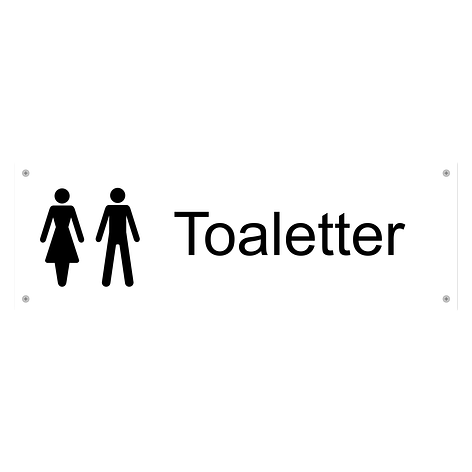 Informasjonsskilt - Toaletter - 450x150 mm - Aluminium - Skiltmax.no