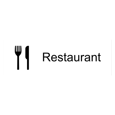 Informasjonsskilt - Restaurant - 450x150 mm - Vinyl - Skiltmax.no