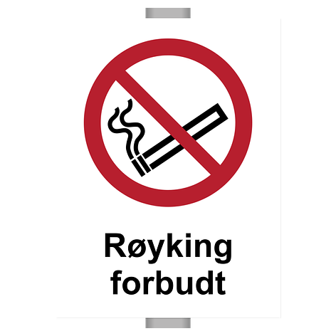 Røykning forbudt-skilt - ISO 7010 - 300x400 mm - Aluminium - Skiltmax.no
