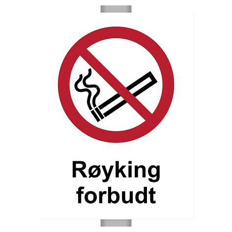 Røykning forbudt-skilt - ISO 7010 - 300x400 mm - Aluminium - Skiltmax.no