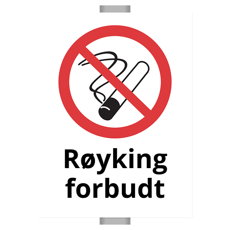 Røykning forbudt-skilt - Lage skilt selv - 300x400 mm - Aluminium - Skiltmax.no