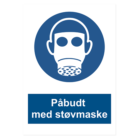 Påbud - Støvmaske - Vinyl - 210x297 mm -Skiltmax.no