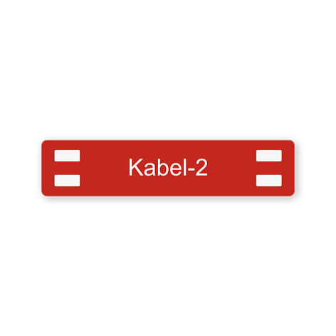 Kabelmerking - Gravert plast - 45x10 mm - Rød/hvit - Skiltmax.no