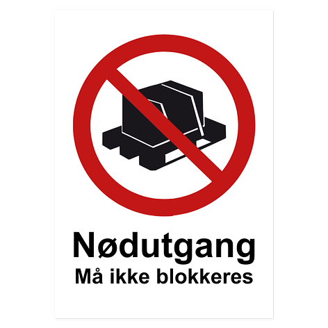 Industriskilt - Selvklebende vinyl - Nødutgang - Skiltmax.no
