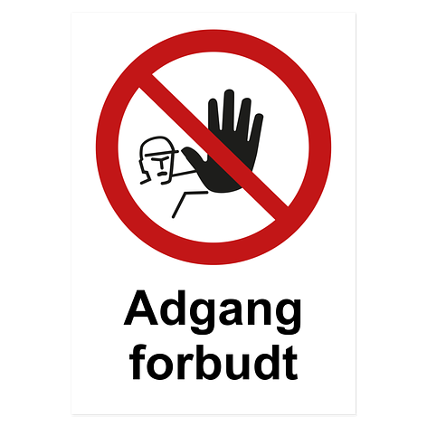 Industriskilt - Selvklebende vinyl - Adgang forbudt - Skiltmax.no