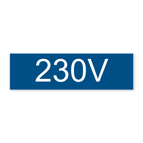 Industriskilt - Gravert plast - 230V - 85x25 mm - Skiltmax.no