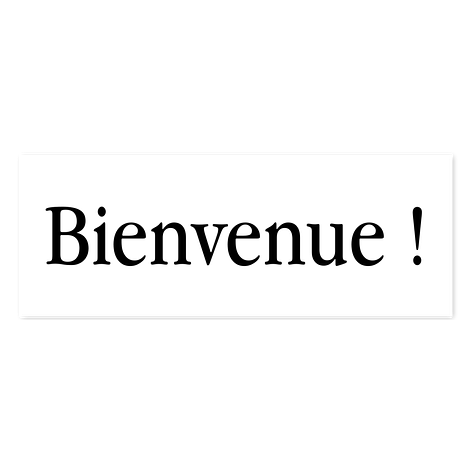 Plaque de bienvenue personnalisée en vinyle -160x60 mm - Plaqueomatic.fr