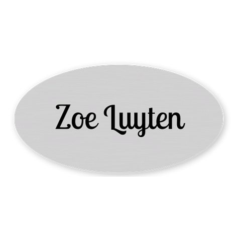 Naambadges - Ontwerp zelf - Aluminium - 62x32 mm - Bordenmax.nl