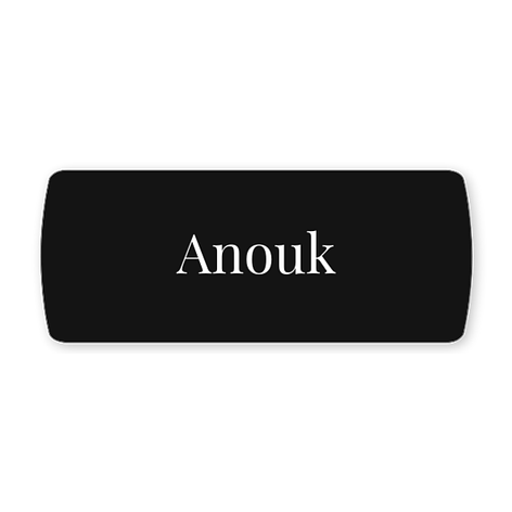 Persoonlijke naambadges - Ontwerp zelf - Zwart/wit - Gegraveerd kunststof - 50x20 mm - Bordenmax.nl