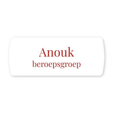 Persoonlijke naambadges - Ontwerp zelf - Gegraveerd kunststof - 50x20 mm - Bordenmax.nl
