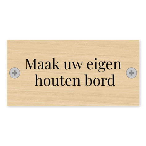 Houten tekstborden - 100x50 mm - Eik - Eigen tekst - Bordenmax.nl