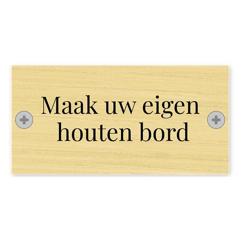 Houten tekstborden - 100x50 mm - Berken - Eigen tekst - Bordenmax.nl
