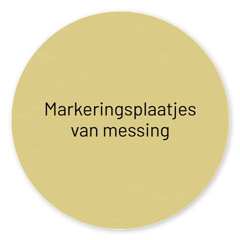 Typeplaatjes van messing - Ontwerp je eigen typeplaatje - 50x50 mm rond - Bordenmax.nl