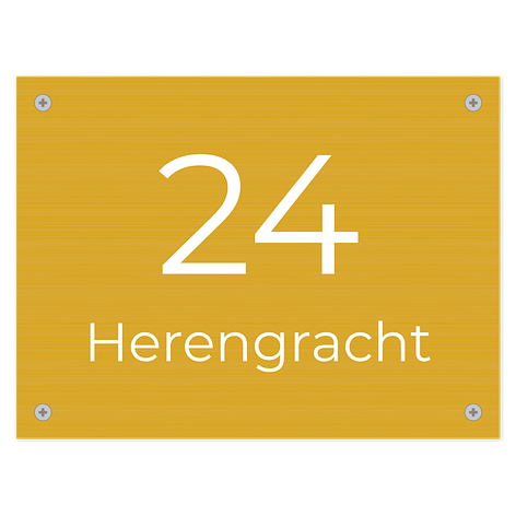 Naamborden - Goudkleurig aluminium - Ontwerp zelf - 200x150 mm - Bordenmax.nl