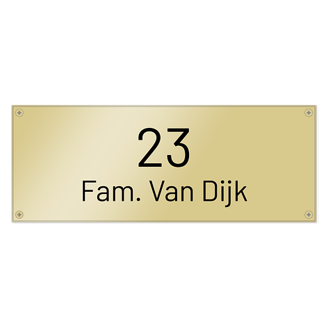 Naamborden - Messing - Ontwerp zelf - 260x100 mm - Bordenmax.nl