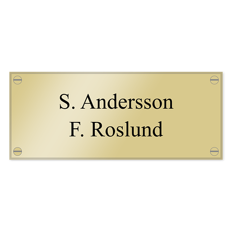 Dörrskylt i mässing - Egen design - 170x70 mm - Skyltmax.se