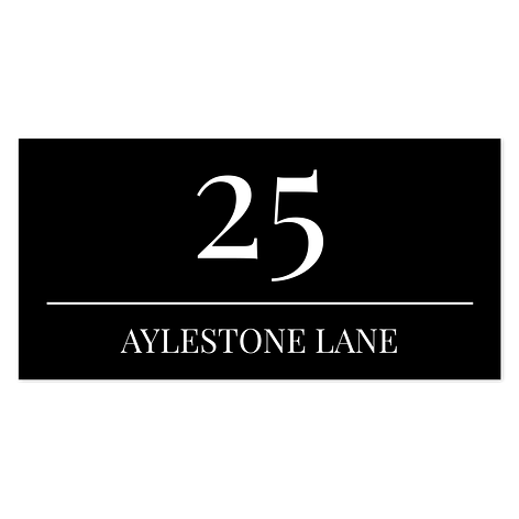 Door number sign - Black aluminium - 170x100 mm - Signomatic.co.uk