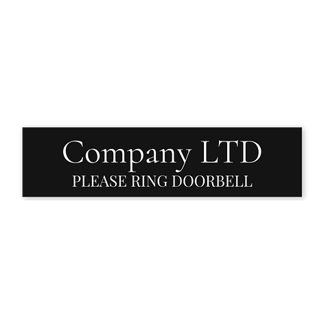 Please Ring Doorbell Sign - Black/White - 100x25 mm - Signomatic.co.uk