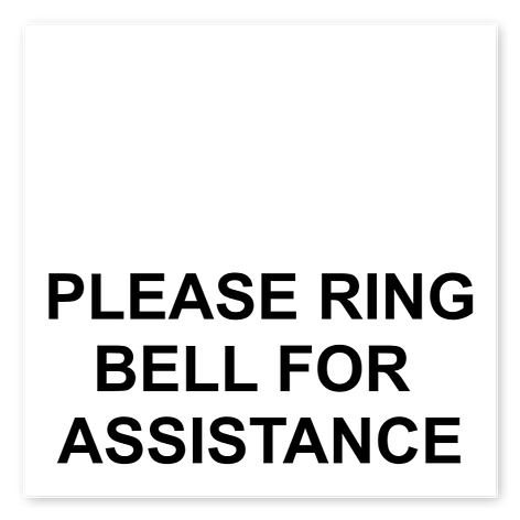 Doorbell sign - Please ring doorbell - 50x50 mm - Signomatic.co-uk