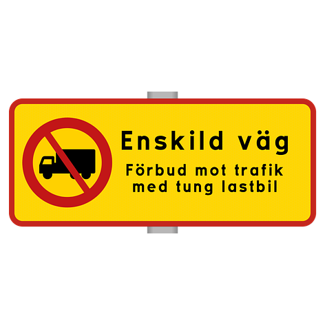 Enskild väg - Förbud mot trafik med tung lastbild - Aluminium - Skyltmax.se