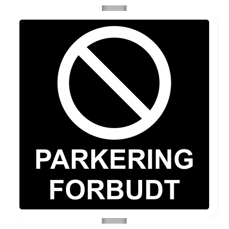 Parkering forbudt skilt med stolpefeste - Aluminium - 500x500mm - Skiltmax.no