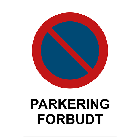 Parkering forbudt-skilt - Vinyl - 210x297 - Skiltmax.no