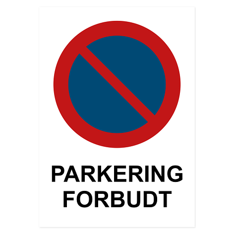 Parkering forbudt-skilt - Vinyl - 210x297 - Skiltmax.no