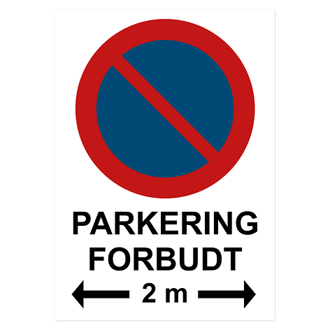 Parkering forbudt skilt - Klistremerker - 210x297 mm - Skiltmax.no