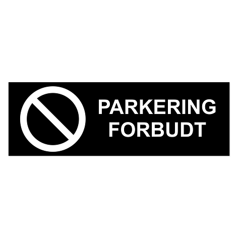 Parkering forbudt skilt - 300x100 mm - Klistremerker - Skiltmax.no