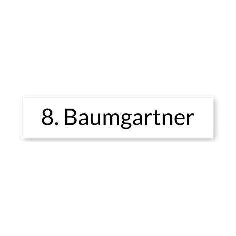 Briefkasten Namensschild - Kunststoff Gravur - 70x15 mm - Weiß/Schwarz