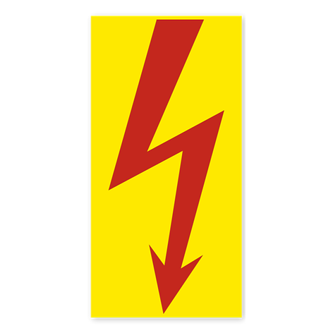 Warnschild - Blitzpfeil - Aufkleber - 50x100 mm - Schildermaxe.at