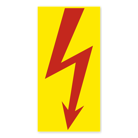 Warnschild - Blitzpfeil - Aufkleber - 50x100 mm - Schildermaxe.at