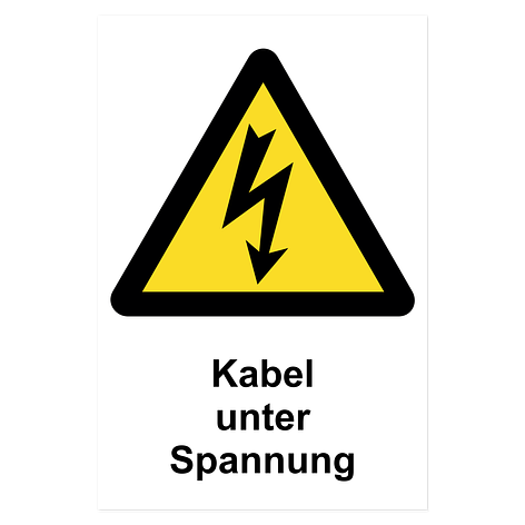 Warnzeichen - Kabel unter Spannung - Vinylaufkleber - Schildermaxe.at