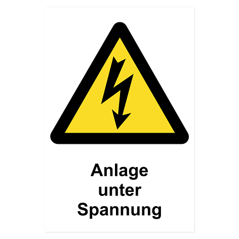 Warnzeichen - Anlage unter Spannung - Vinylaufkleber - Schildermaxe.at