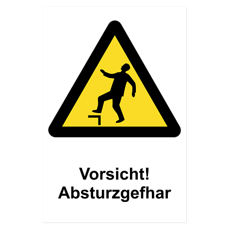 Warnzeichen - Absturzgefahr - Vinylaufkleber - Schildermaxe.at