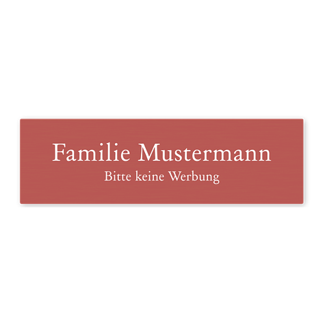 Namensschild Briefkasten - Aluminium Eloxiert - 100x30 mm mm - Schildermax.at