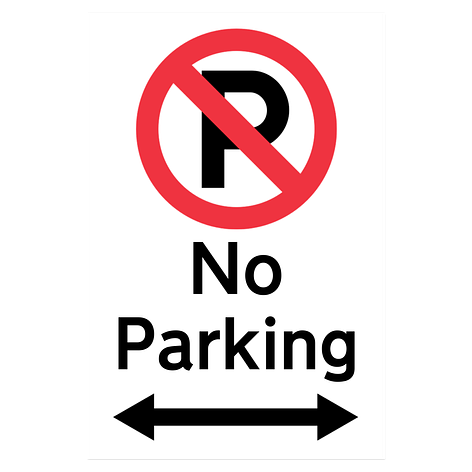 No Parking Sign - 300x450 mm - Decal - Signomatic.co.uk