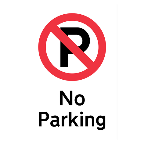 No Parking Sign - 300x450 mm - Vinyl - Signomatic.co.uk