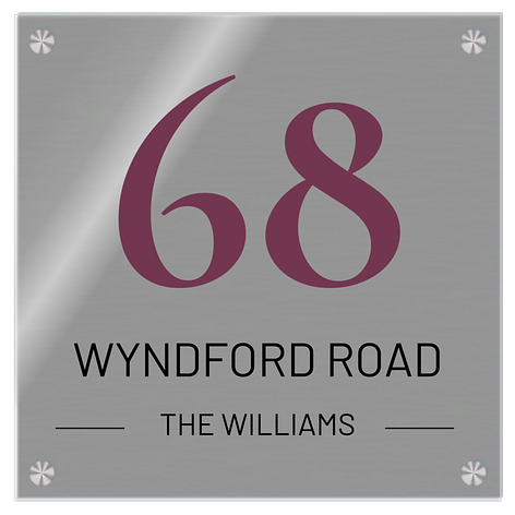 Double-layer Acrylic House Number Sign with Back Panel - Signomatic.co.uk