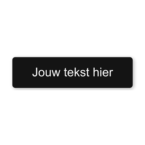 Naamkaartje voordeur - Ontwerp zelf - Kunststof gravure - Zelfklevend - Zwart/Wit - 70x18mm - Bordenmax.nl