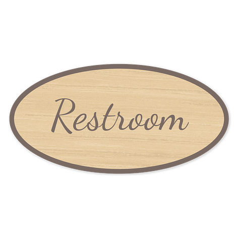 Adhesive wooden toilet sign - Personalised - Cherry - Wood - Signomatic.co.uk